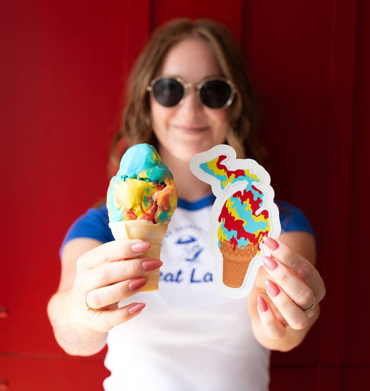 Superman Ice Cream Michigan Sticker — Original Design