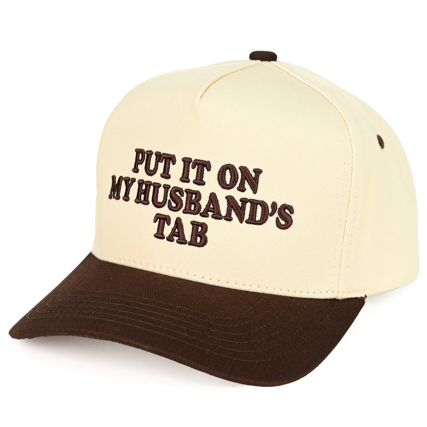 Put it on my Husbands Tab Trucker Hat