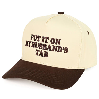 Put it on my Husbands Tab Trucker Hat