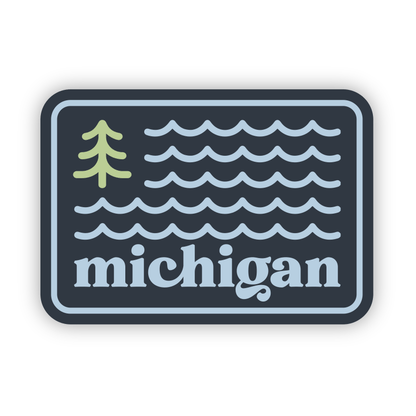 Waves & Woods Michigan Sticker — Original Design