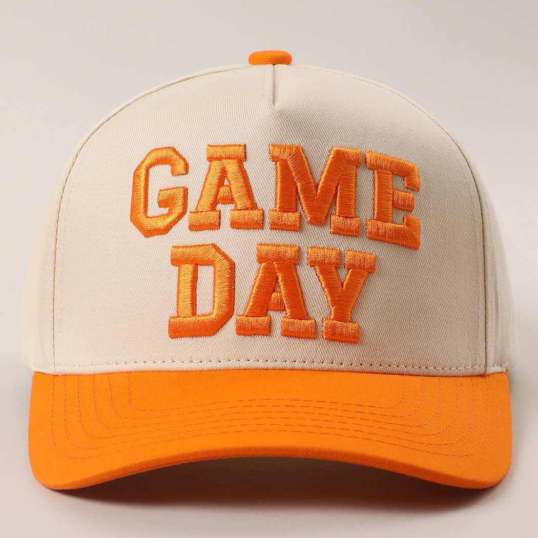 Game Day Embroidered Hat: Orange