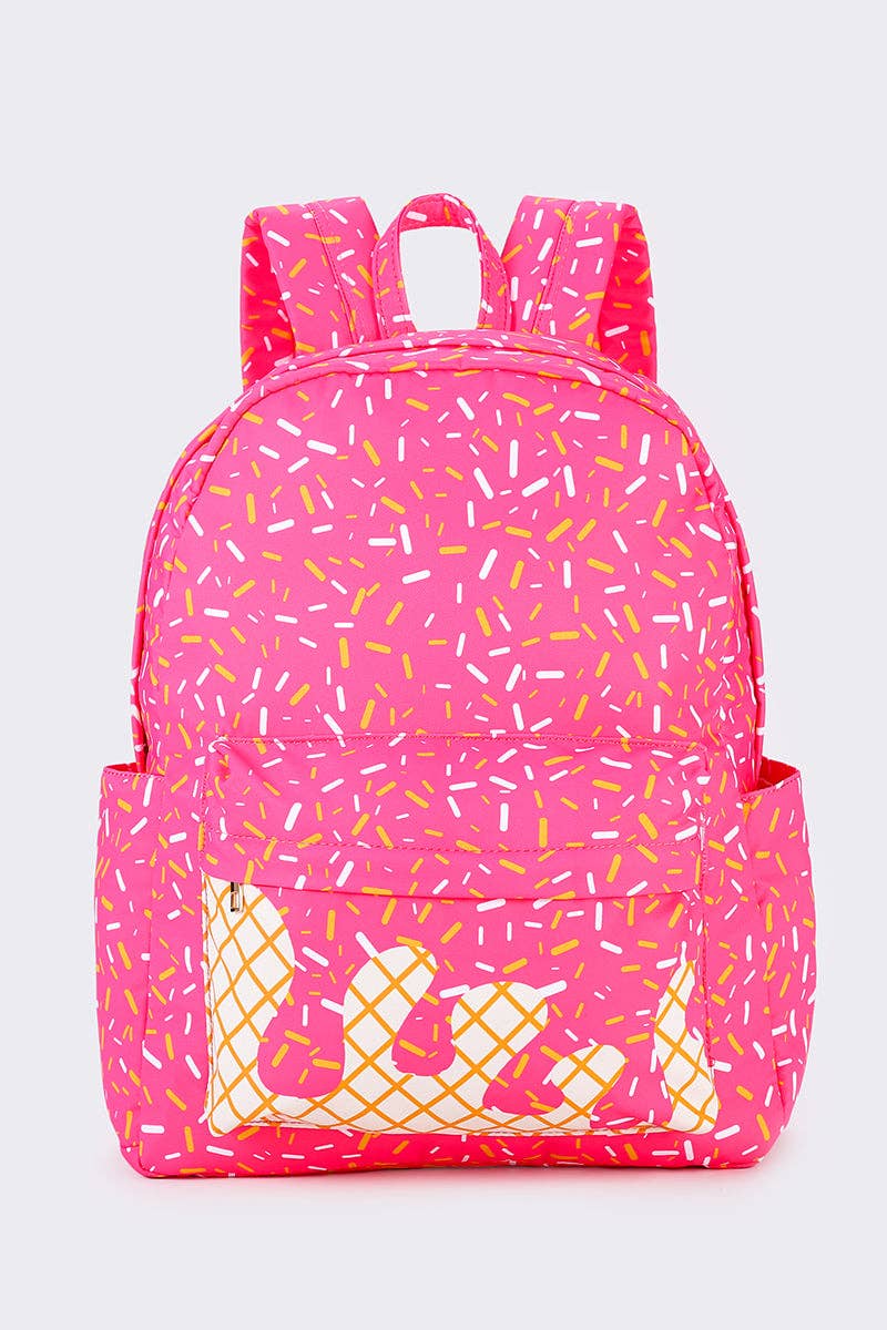 Pink Ice Cream Drip Backpack