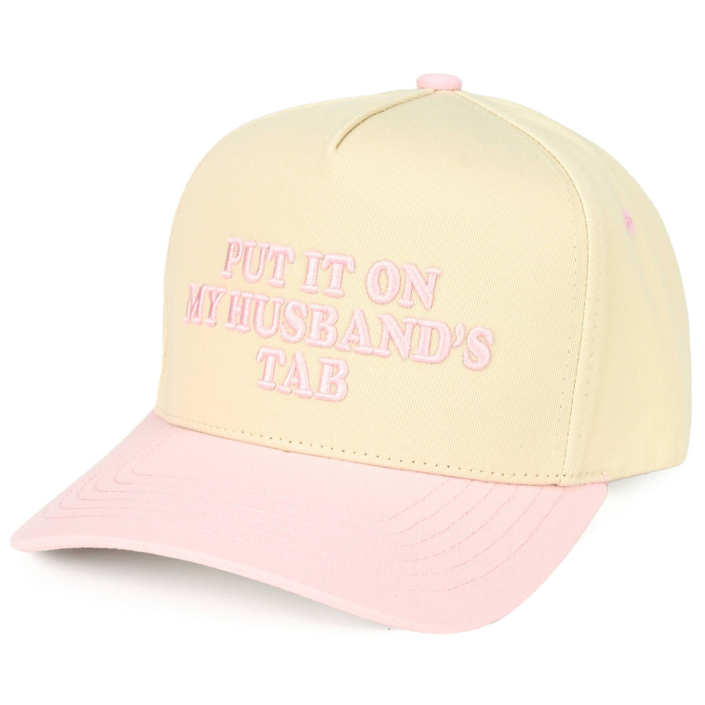 Put it on my Husbands Tab Trucker Hat
