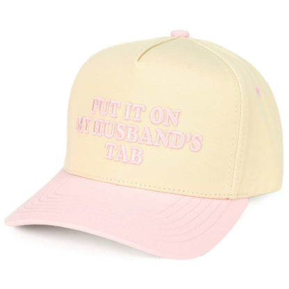 Put it on my Husbands Tab Trucker Hat
