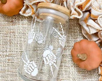 Skellie Peace Sign Glass Cup