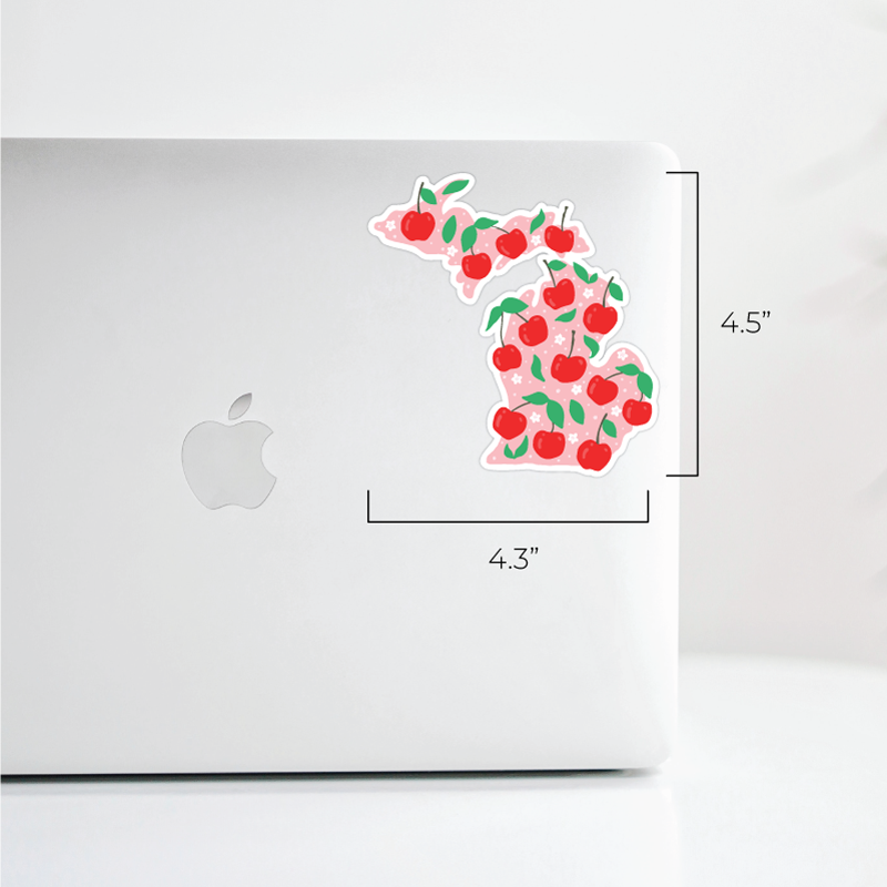 Michigan Cherry Sticker — Waterproof & Outdoor Ready