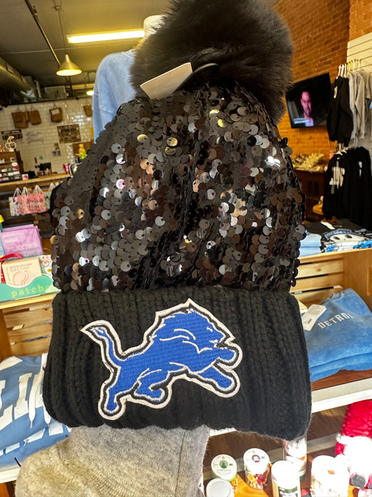 Lions Pom Pom Sequin Beanie