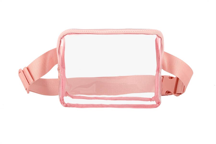 Ladies Clear See Thru Plastic Belt Waist Handbag