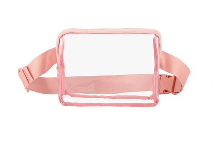 Ladies Clear See Thru Plastic Belt Waist Handbag