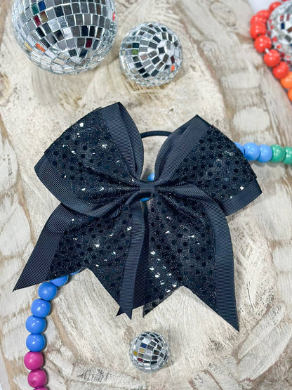 Green Sequin Cheer Bow