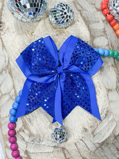 Green Sequin Cheer Bow