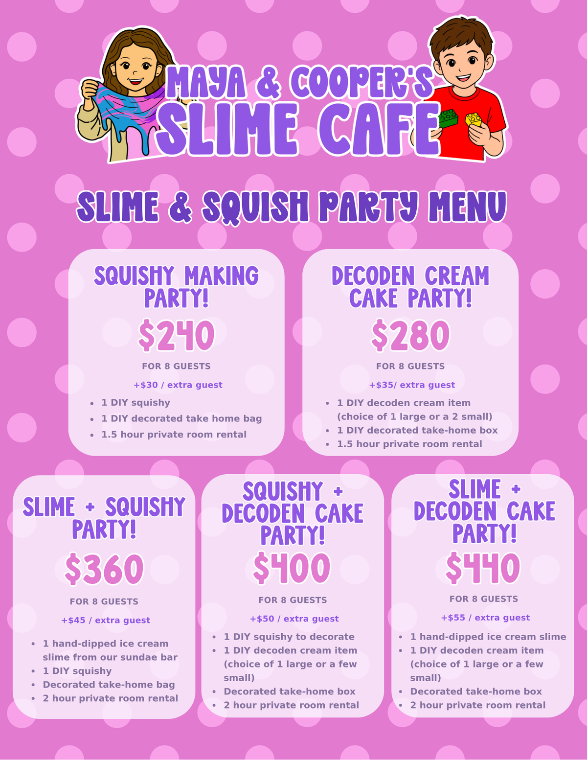 Maya's Slime Cafe Birthday Parties