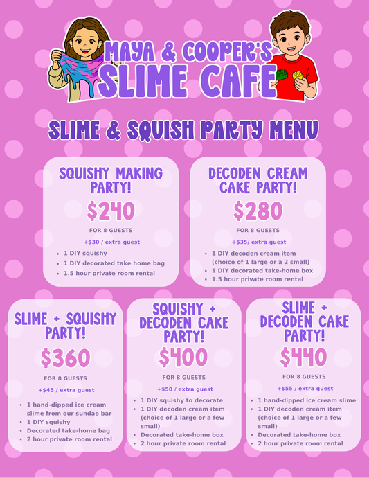 Maya's Slime Cafe Birthday Parties